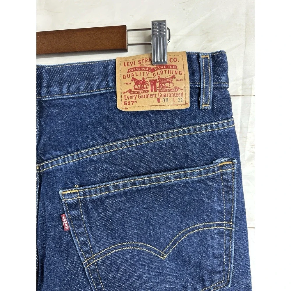 Vintage Levi's 517 Bootcut Jeans 38x32 Men's 90s Y2K Dark Wash
